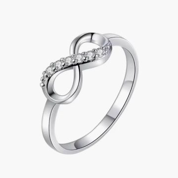 Fashion Inverted 8-shaped Crystal Studded Alloy Ring Women Versatile Crystal Twist Infinity Ring Jewelry Женская Бижутерия Тренд
