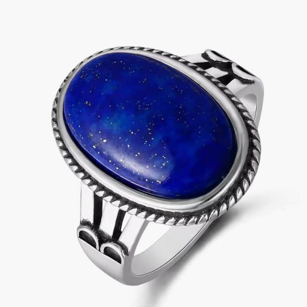 S925 Silver Large Stone 11x17MM Natural Labradorite Tiger Eye Ring for Women Fine Jewelry Party Wedding Anniversary Gift - Image 3
