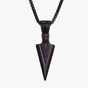 ZRM Personality Fashion Punk Striking Men’s Vintage Spearhead Arrowhead Pendant Necklace for Men Stainless Steel Chocker